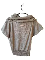 Vorschaubild 2 von Damen Top Grau Gr. 36/S Kurzarm Casual Meliert Rippstrick