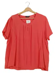 Vorschaubild 1 von Damen Bluse Rot Gr. 46;3XL Casual Viskose Kurzarm