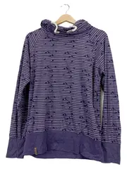 Vorschaubild 1 von Damen Kapuzenpullover Gr. 40/L Lila Gestreift Casual