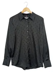 Vorschaubild 1 von Damen Bluse 36/S Schwarz Punkte Elegant Langarm Business