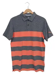 Vorschaubild 1 von Herren Poloshirt Gr. 48/M Grau Orange Gestreift Sportlich