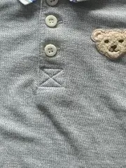 Vorschaubild 4 von Poloshirt Baby Gr. 68 Grau Teddybär Stickerei Baumwolle