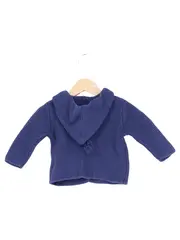 Vorschaubild 2 von Kinder Strickjacke Gr. 74 Blau Kapuze Baumwolle Casual
