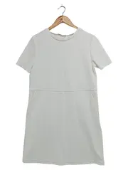 Vorschaubild 1 von Damen Freizeitkleid Gr. 36/S Weiß Minimalistisch Kurzarm