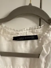 Vorschaubild 3 von Woman Sommerkleid Damen Weiß Leinen Gr. XS Boho Rüschen