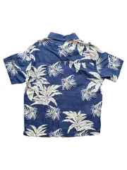 Vorschaubild 2 von Kinder Jungen Hemd Kurzarm Hawaii Blumen Blau Weiß Gr. 120, 122
