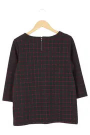 Vorschaubild 2 von Damen Pullover Gr. 36/S Schwarz Kariert Casual 3/4-Arm