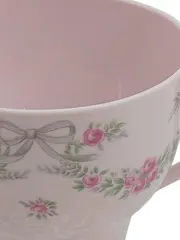 Vorschaubild 3 von Teetasse Porcelaine Rose Rosa Blumenmuster Schleife Porzellan
