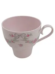 Vorschaubild 1 von Teetasse Porcelaine Rose Rosa Blumenmuster Schleife Porzellan