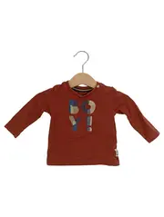 Vorschaubild 1 von Langarmshirt Kinder Gr. 62 Braun Baumwolle Casual Schriftzug