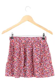 Vorschaubild 2 von Minirock Blumenmuster Damen S Mehrfarbig Viskose Raffungen
