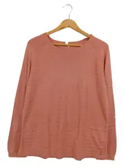 Vorschaubild 1 von Damen Pullover Rosa XL Casual Strukturmuster Langarm