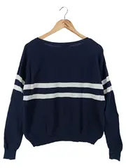 Vorschaubild 2 von Damen Pullover Gr. 36/S Blau Gestreift Casual Basic Baumwolle