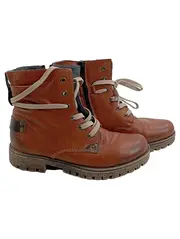 Vorschaubild 1 von Damen Stiefel Schnürstiefel Braun Leder Gr. 37 Warm gefüttert