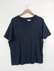 Vorschaubild 2 von Damen T-Shirt Blau Gr. 36/S Casual Meliert Baumwolle Kurzarm