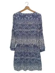 Vorschaubild 2 von Damen Freizeitkleid Gr. 36/S Blau Floral Paisley Viskose Midikleid