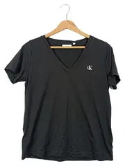 Vorschaubild 1 von Damen T-Shirt V-Ausschnitt Basic Schwarz Gr. S