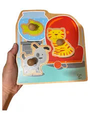 Vorschaubild 1 von Holz Steckpuzzle Tiere Kleinkind Motorik Lernspielzeug