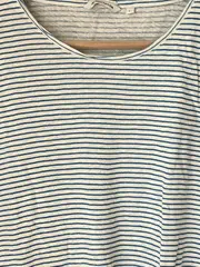 Vorschaubild 3 von Damen T-Shirt Leinen gestreift Kurzarm Mehrfarbig Gr. 40/L