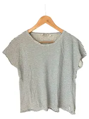 Vorschaubild 1 von Damen T-Shirt Leinen gestreift Kurzarm Mehrfarbig Gr. 40/L