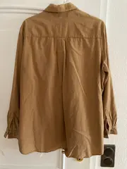 Vorschaubild 5 von Hemdbluse Damen Gr. 38/M Braun Casual Langarm Baumwolle