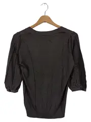 Vorschaubild 2 von Damen Strickjacke Grau Gr. 34/XS Viskose Baumwolle Klassisch Elegant