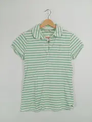 Vorschaubild 2 von Damen Poloshirt gestreift Grün Gr. 38