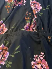Vorschaubild 4 von Damen Sommerkleid Blumenmuster Gr. 38 M Schwarz Freizeit
