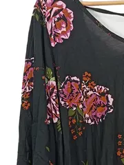Vorschaubild 2 von Damen Sommerkleid Blumenmuster Gr. 38 M Schwarz Freizeit