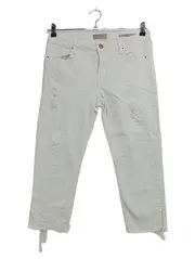 Vorschaubild 1 von Damen Destroyed Jeans W30/38/M Weiß Casual Ripped Denim Hose