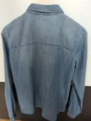 Vorschaubild 2 von Jeanshemd Hemdbluse Rüschen Damen Gr. 36/S Blau