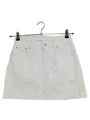 Vorschaubild 1 von Damen Jeansrock Gr. S Weiß Casual Destroyed Look Fransen