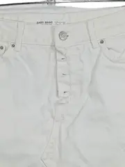 Vorschaubild 2 von Damen Jeansrock Gr. S Weiß Casual Destroyed Look Fransen