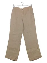 Vorschaubild 1 von Damen Stoffhose Gr. 40 L Beige Leinen-Mix Klassisch Elegant