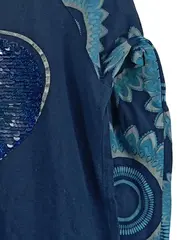 Vorschaubild 2 von Mädchen Langarmshirt Gr. 152 Blau Casual mit Herz-Pailletten