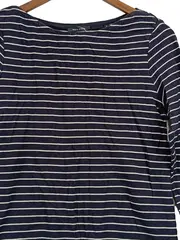 Vorschaubild 2 von Damen Langarmshirt gestreift Gr. 38/M Blau Casual Baumwolle