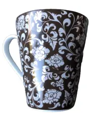 Vorschaubild 1 von TCM Kaffeetasse Becher Porzellan Braun Elegant Blumenmuster 300ml