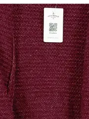 Vorschaubild 4 von Strickjacke Damen Gr. 38/M Rot Casual Strickmuster Metallic-Look