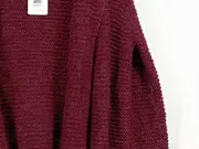 Vorschaubild 5 von Strickjacke Damen Gr. 38/M Rot Casual Strickmuster Metallic-Look