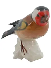 Vorschaubild 1 von Porzellanfigur Stieglitz Vogel Dekofigur 8 cm Germany Sammlerstück