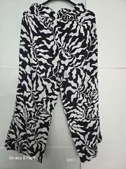 Vorschaubild 4 von Damen Stoffhose Blau Blumenmuster Gr. 36 Casual