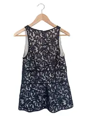 Vorschaubild 2 von Damen Bluse Spitze Schwarz Gr. 34/XS Elegant Ärmellos