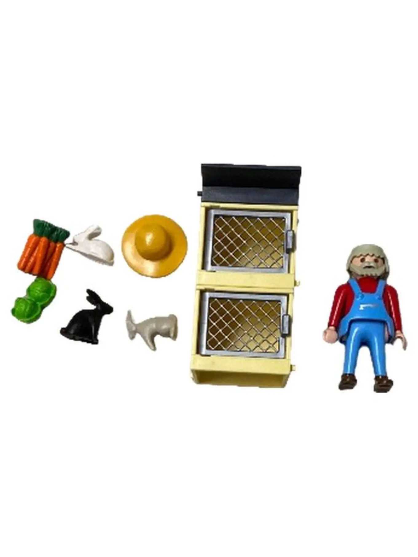 PLAYMOBIL Bauernhof Set mit Bauer, Hasen & Zubehör Mehrfarbig Kinder Bauset