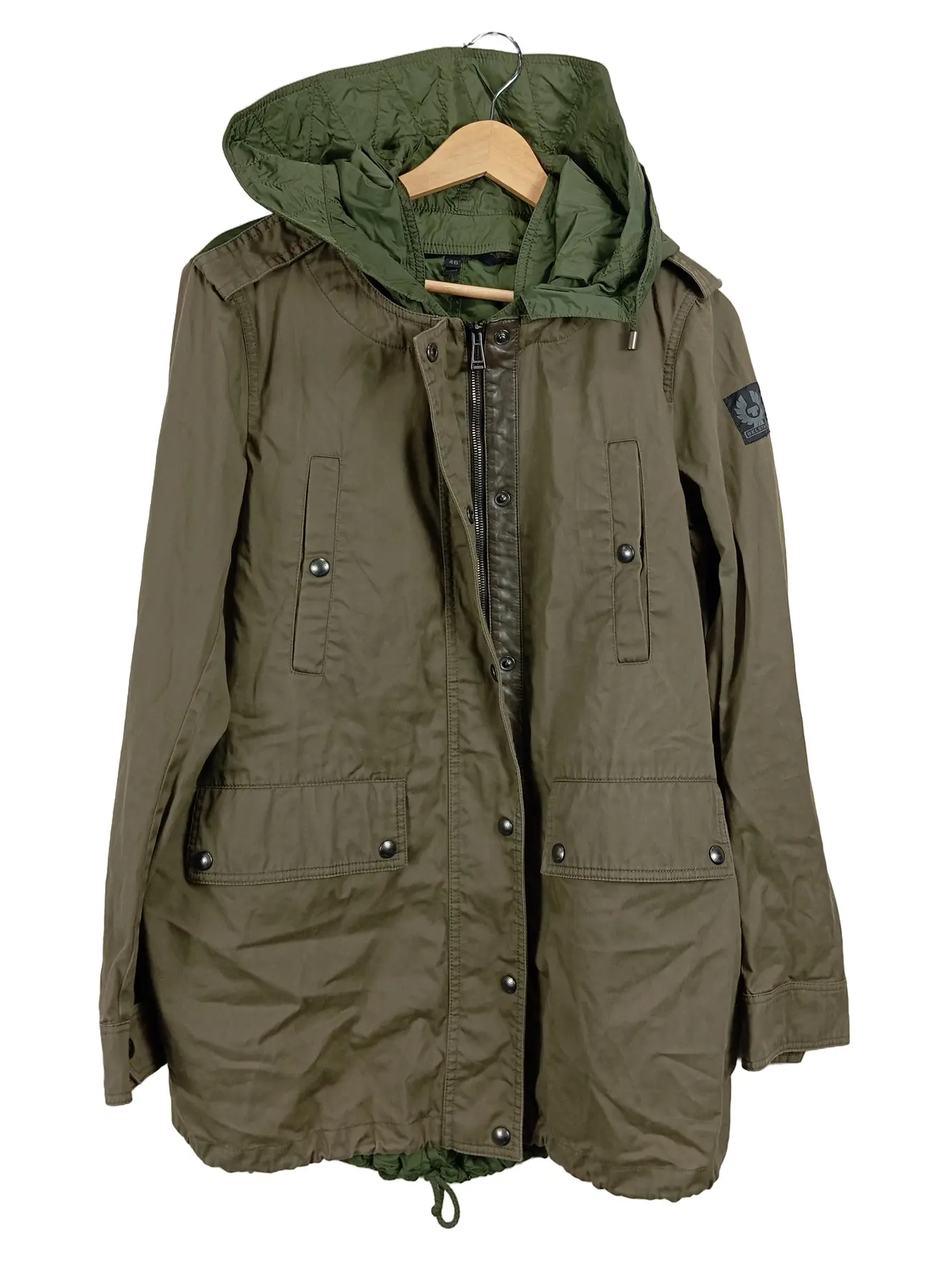 BELSTAFF Damen Parka Jacke Gr. 46 Oliv Outdoor