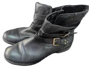 Vorschaubild 1 von Damen Stiefeletten Leder Schwarz Gr. 41 Reißverschluss Schnallen