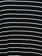 Vorschaubild 6 von Damen Langarmshirt Gestreift Schwarz Basic Gr. XS (34/XS) Rippstrick