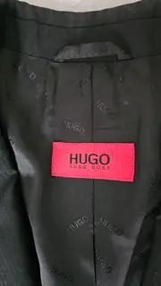 Vorschaubild 5 von Anzug Herren 54 XXL Sakko Hose Schwarz Gestreift Wolle Business