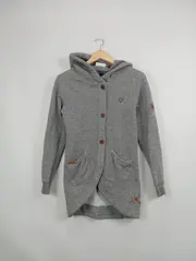 Vorschaubild 2 von Alife and Kickin Damen Sweatjacke Kapuze Freizeit Grau Meliert Gr. 36 S