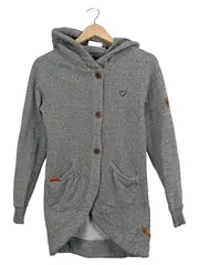 Vorschaubild 1 von Alife and Kickin Damen Sweatjacke Kapuze Freizeit Grau Meliert Gr. 36 S
