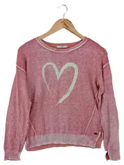 Vorschaubild 1 von Damen Pullover Rosa Herz Gr. 34/XS Casual Langarm